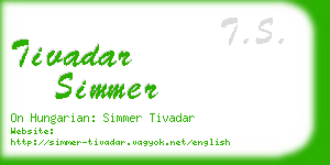 tivadar simmer business card